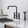 Aquacúbico Cupc Matte Black Bronze High Arc Bridge Kitchen Faucet con spray lateral